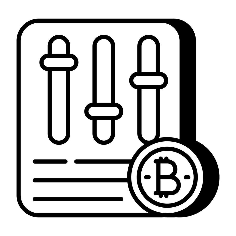 Editable design icon of bitcoin equalizer vector