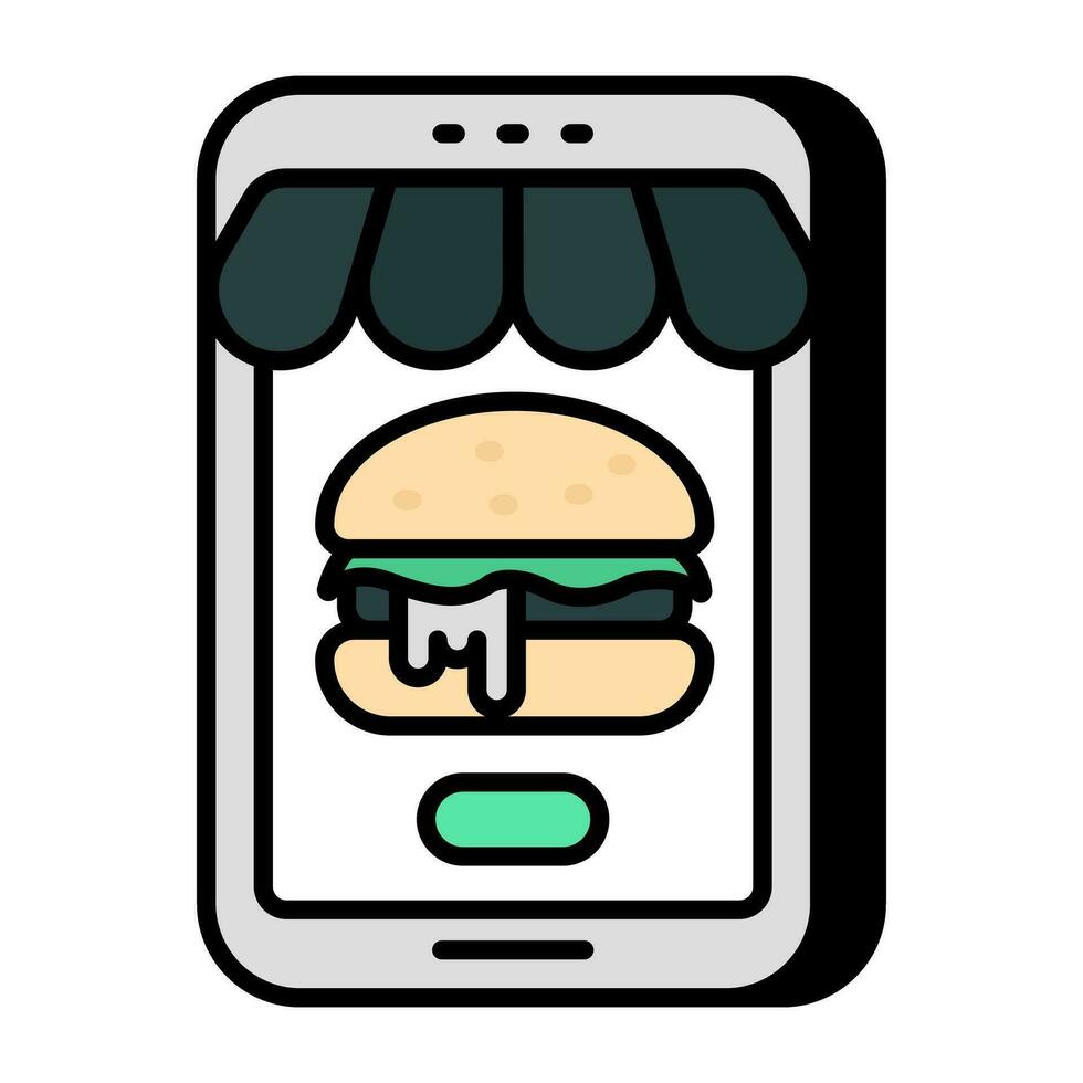 An icon design of mobile food order vector