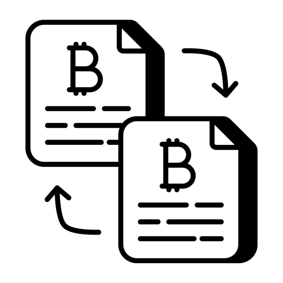 An icon design of bitcoin file transfer vector
