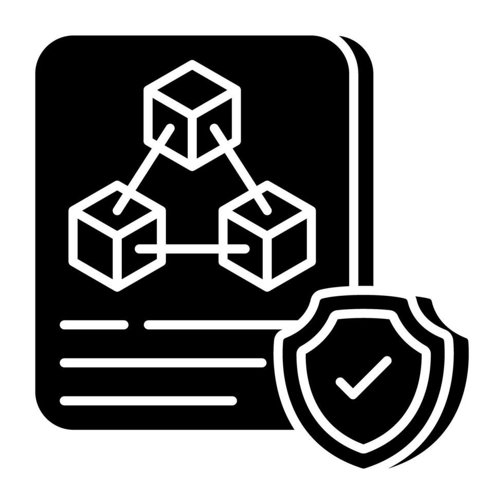 A unique design icon of secure blockchain vector