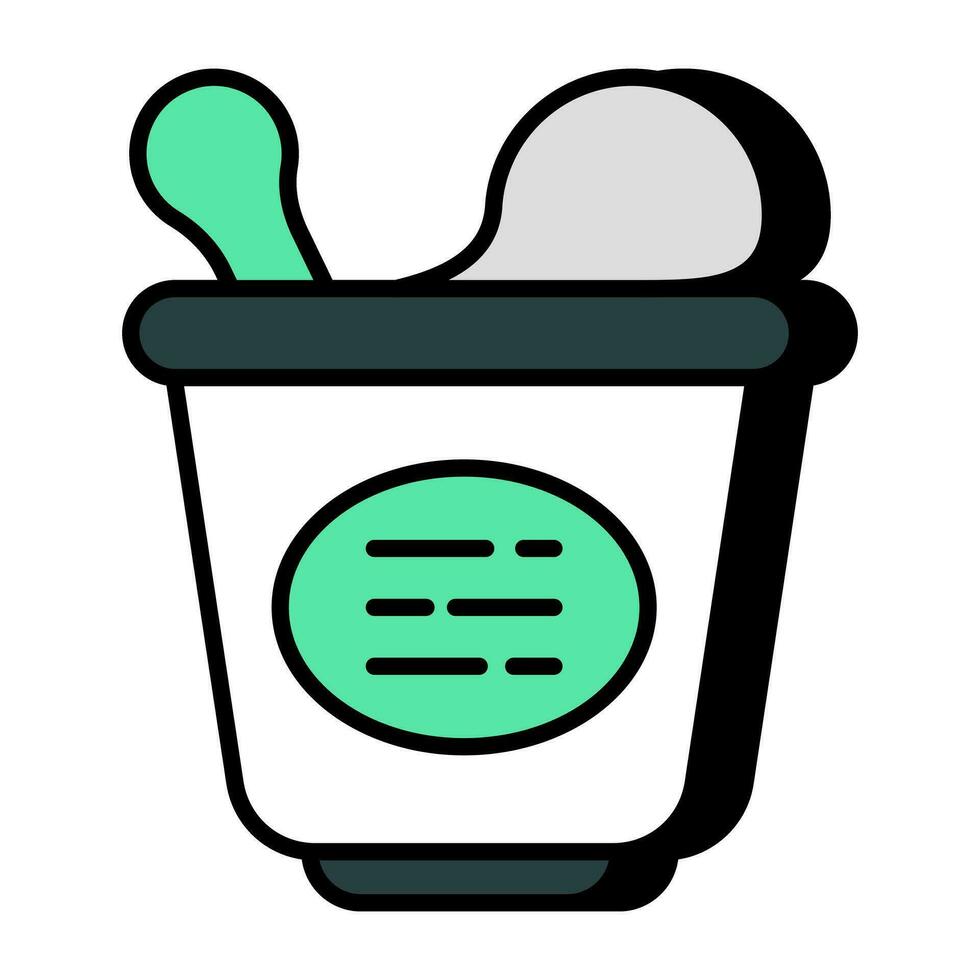 A flat design icon of chicken bucket vector