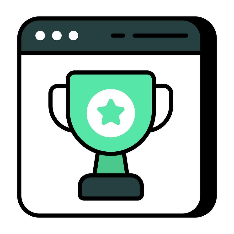 A flat design icon of website ranking vector