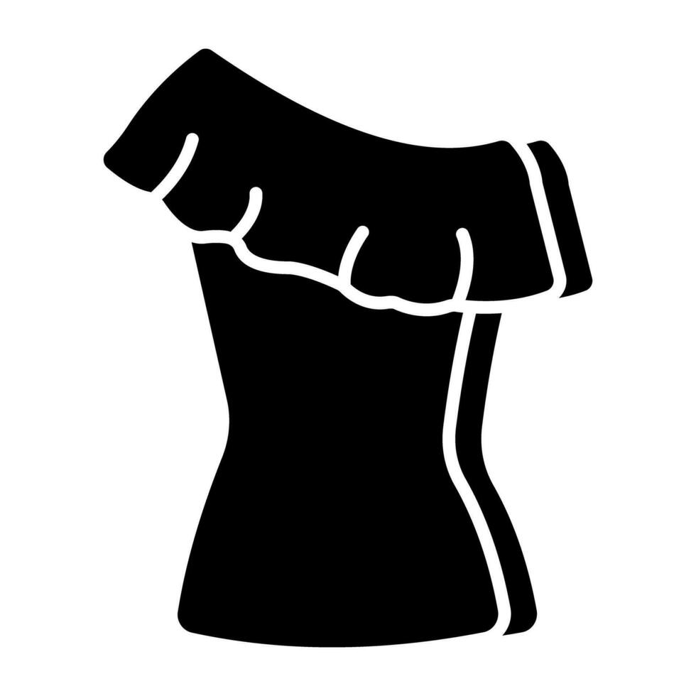 An icon design of one shoulder dress vector