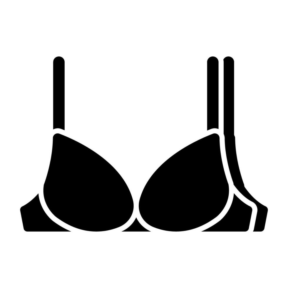 Bra with pentie, icon of ladies undergarments vector