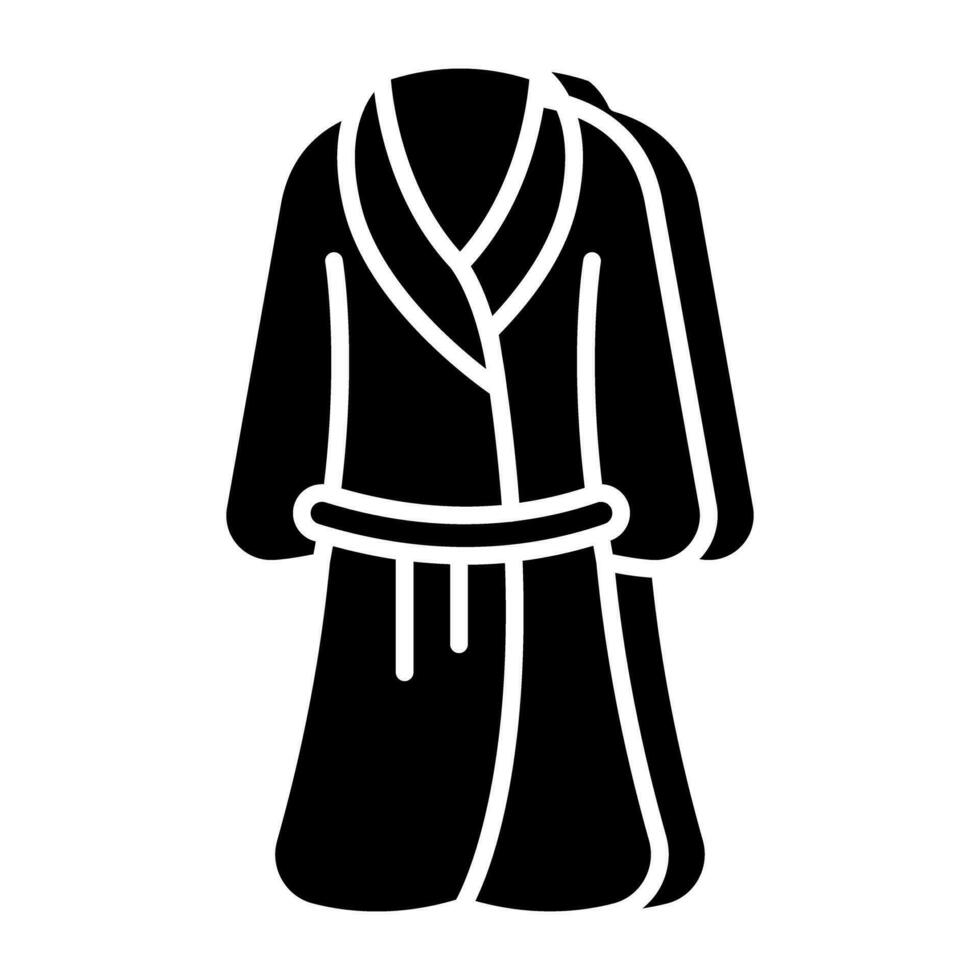 Bathrobe icon in solid design available for instant download vector