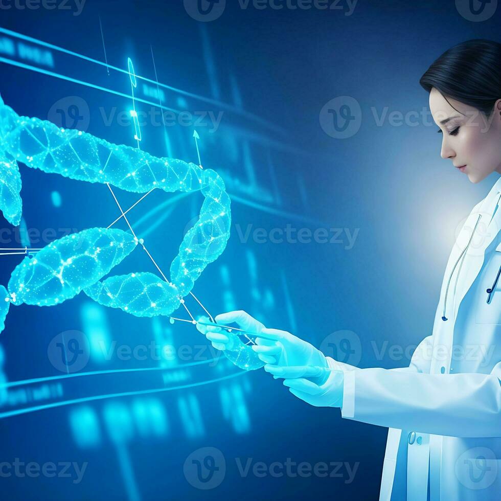 Molecular structure of DNA. Science and technology concept. photo