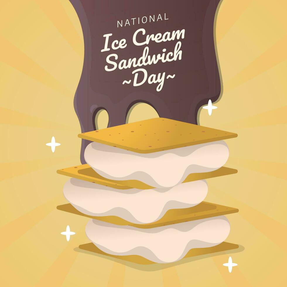 national ice cream sandwich day design template for celebration. happy ice cream sandwich day. ice cream sandwich vector illustration.