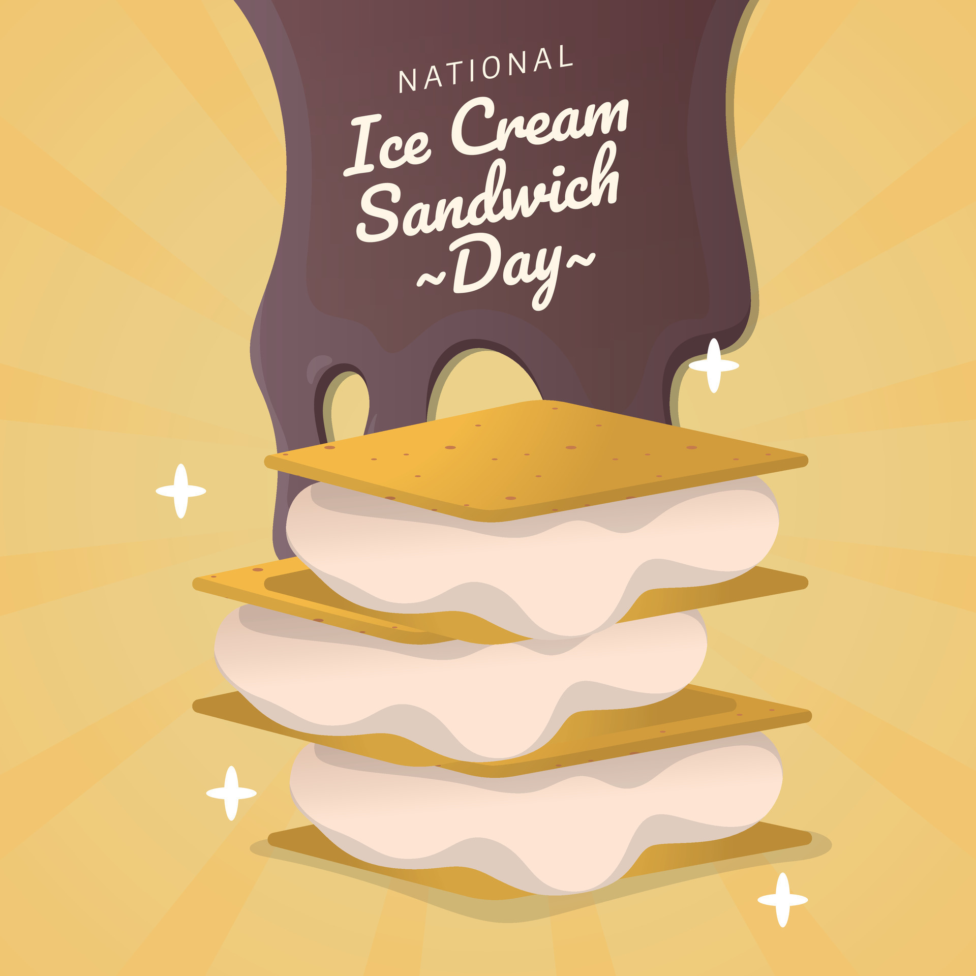 national ice cream sandwich day design template for celebration. happy