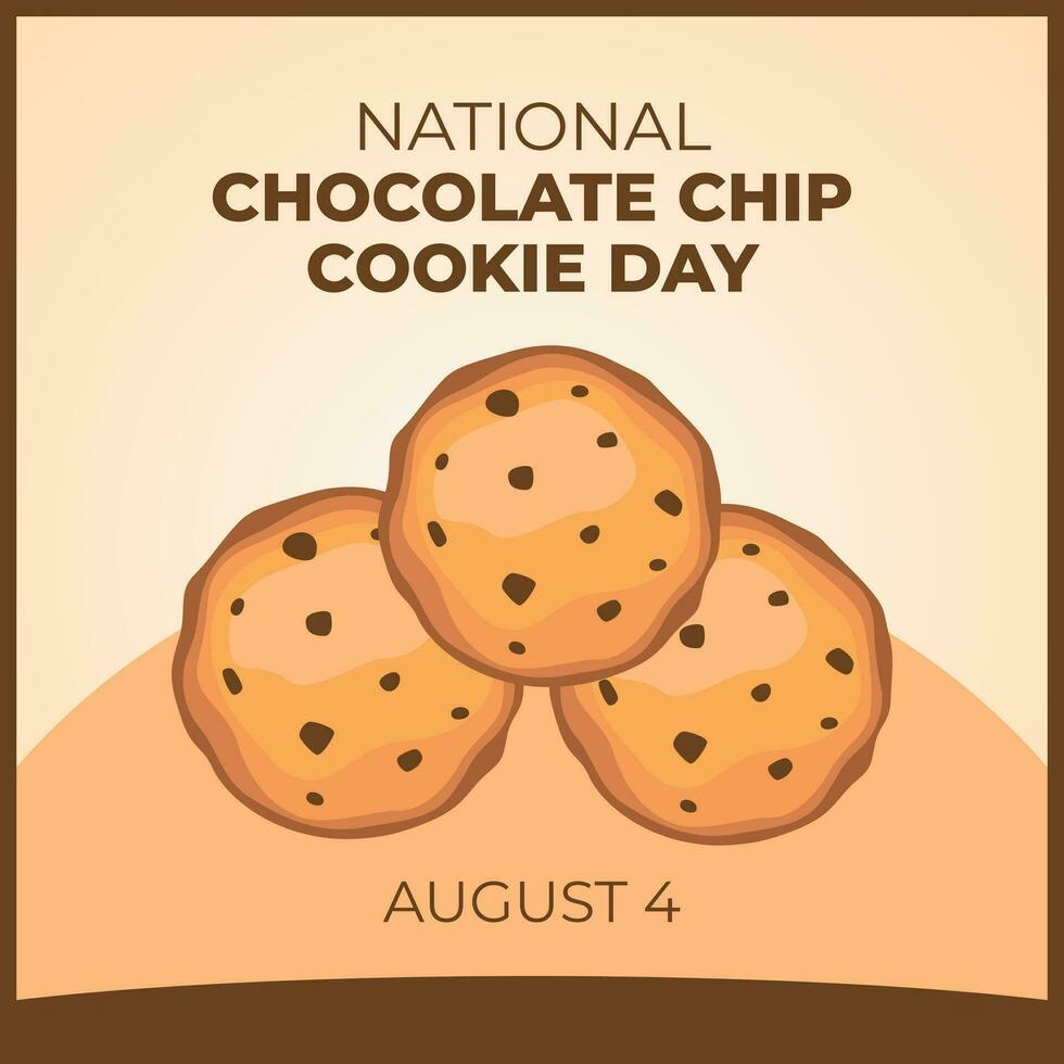 national chocolate chip cookie day design template for celebration. chocolate chip cookie vector illustration. flat chocolate chip cookie vector design. chocolate chip cookie.