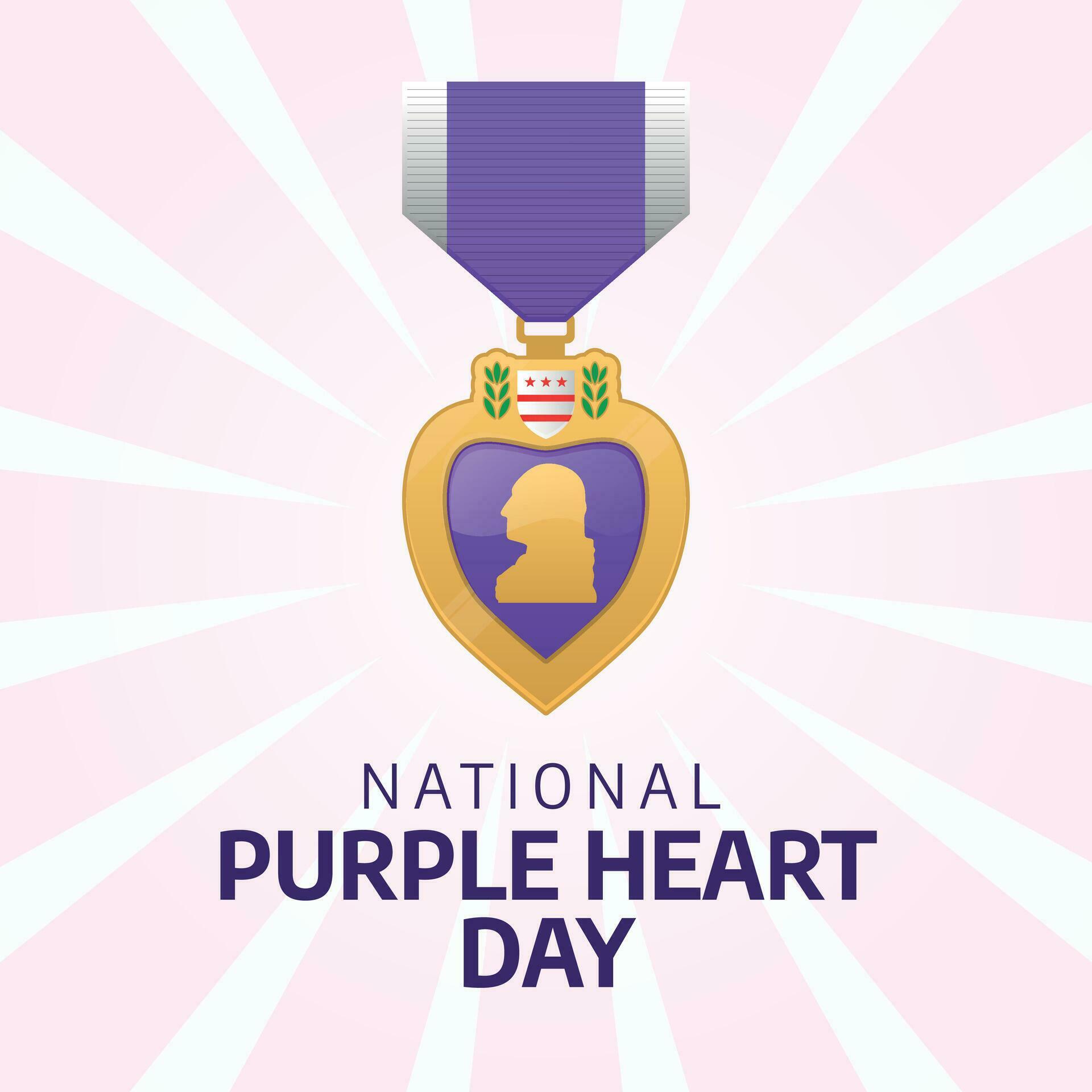 national purple heart day design template for celebration. purple heart