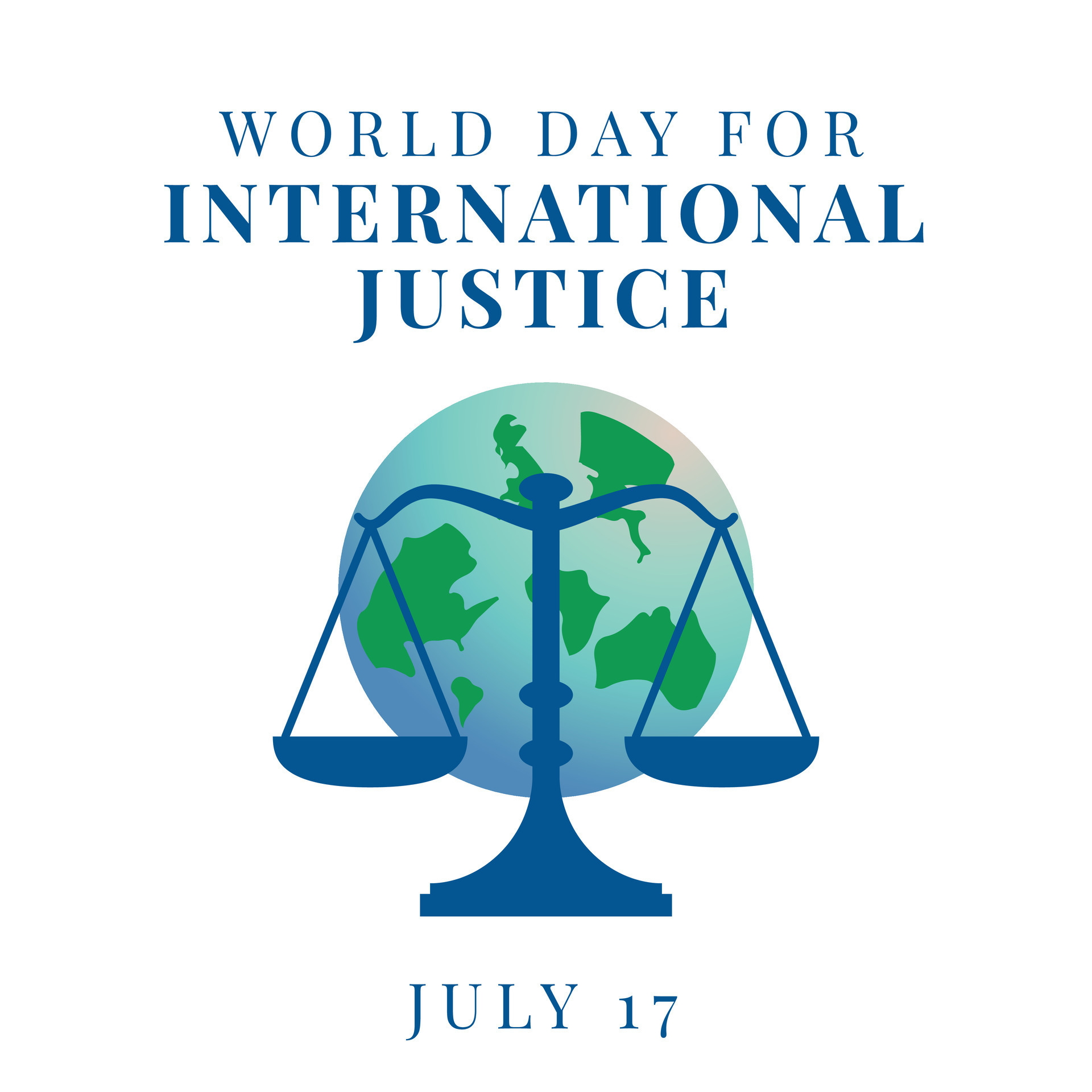 world day for international justice design template for celebration
