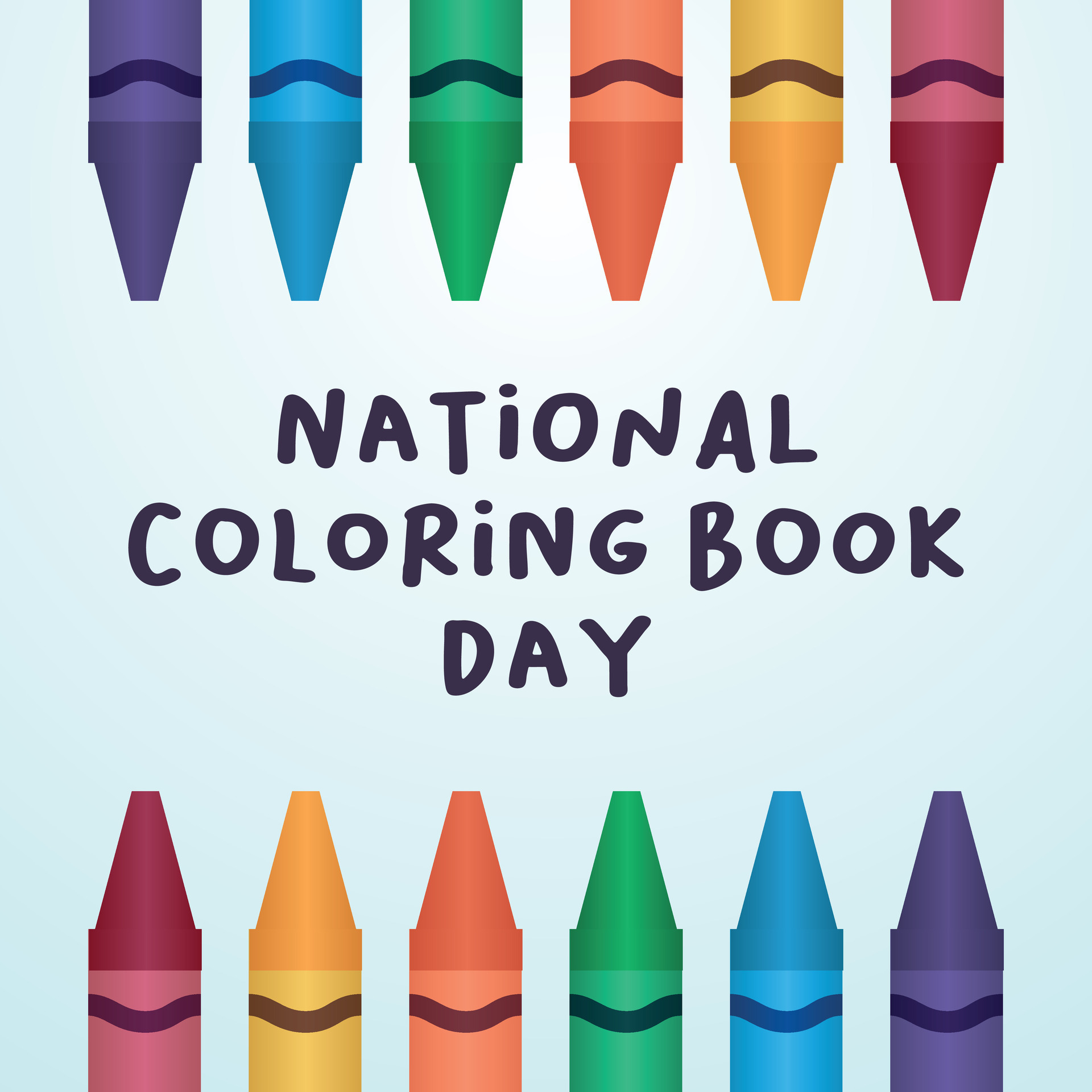 national coloring book day design template for celebration. crayon