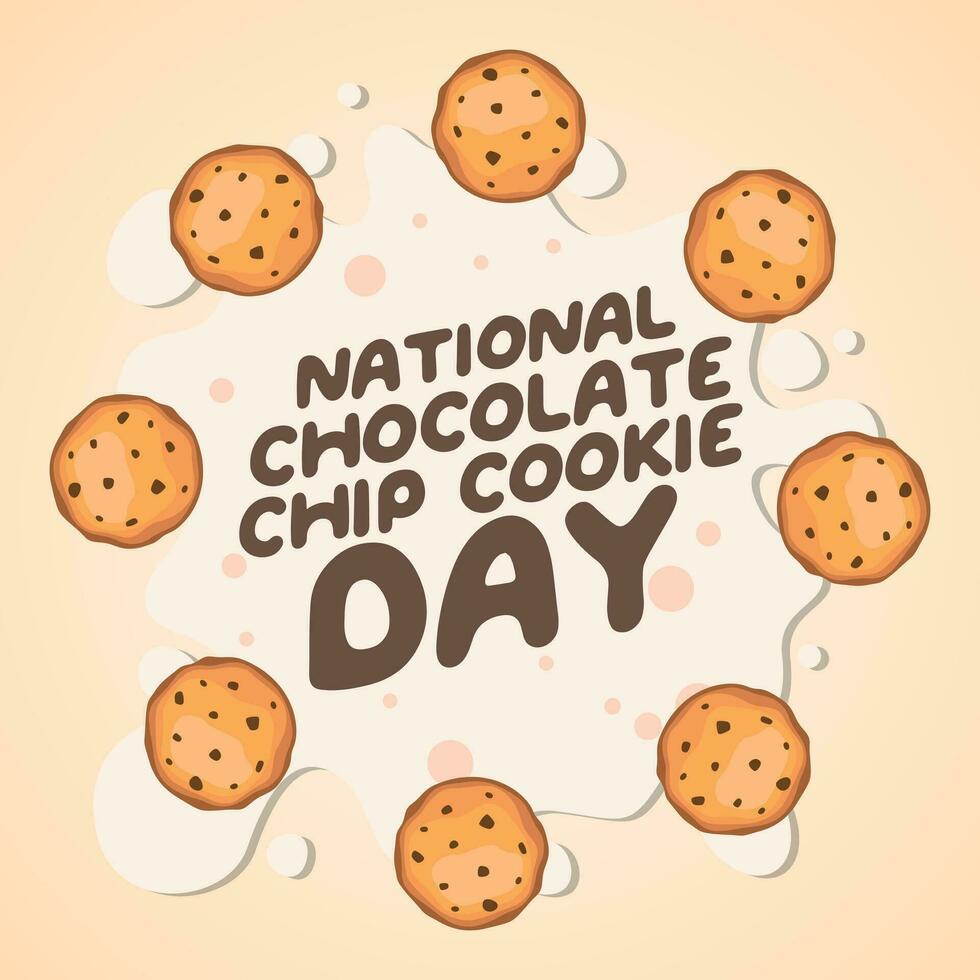 national chocolate chip cookie day design template for celebration. chocolate chip cookie vector illustration. flat chocolate chip cookie vector design. chocolate chip cookie.