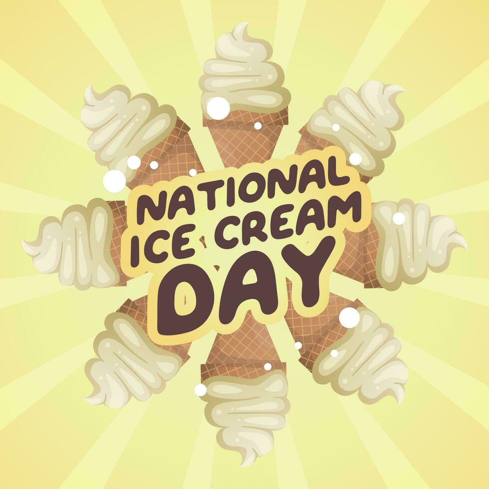 national ice cream day design template for celebration. ice cream design template. ice cream vector illustration. flat ice cream design.