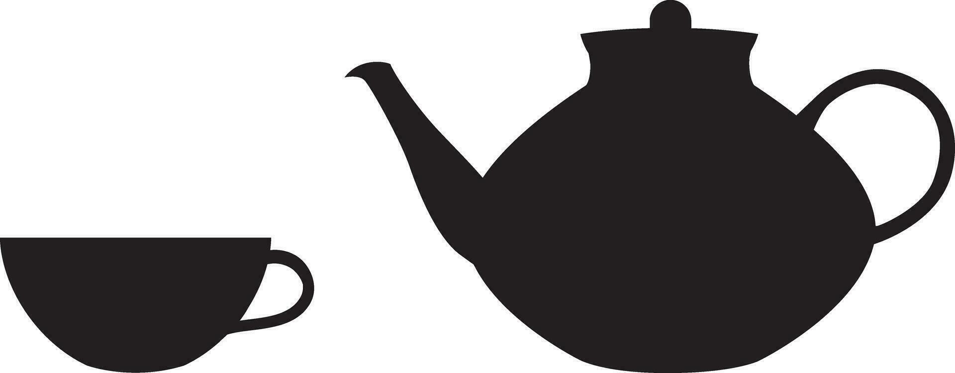 The teapot and cup icon. Tea symbol. Flat Vector illustration