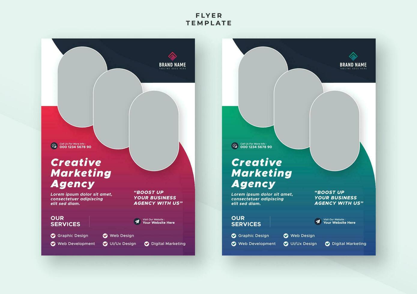 Modern business creative geometric shape brochure cover pamphlet advertising flyer design vector