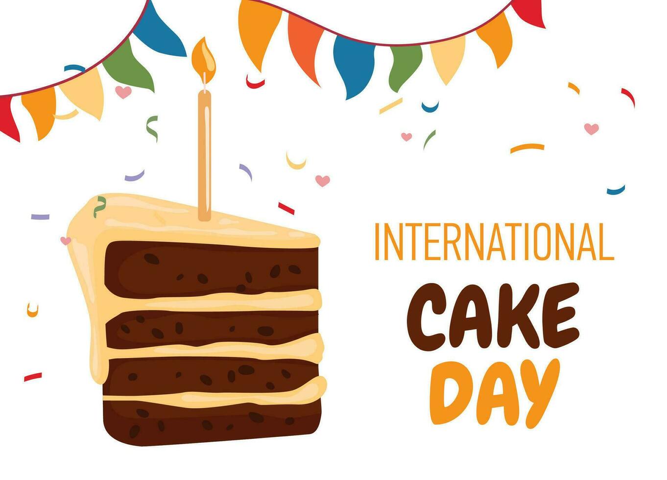 International Cake Day poster with party flags 26272488 Vector Art at
