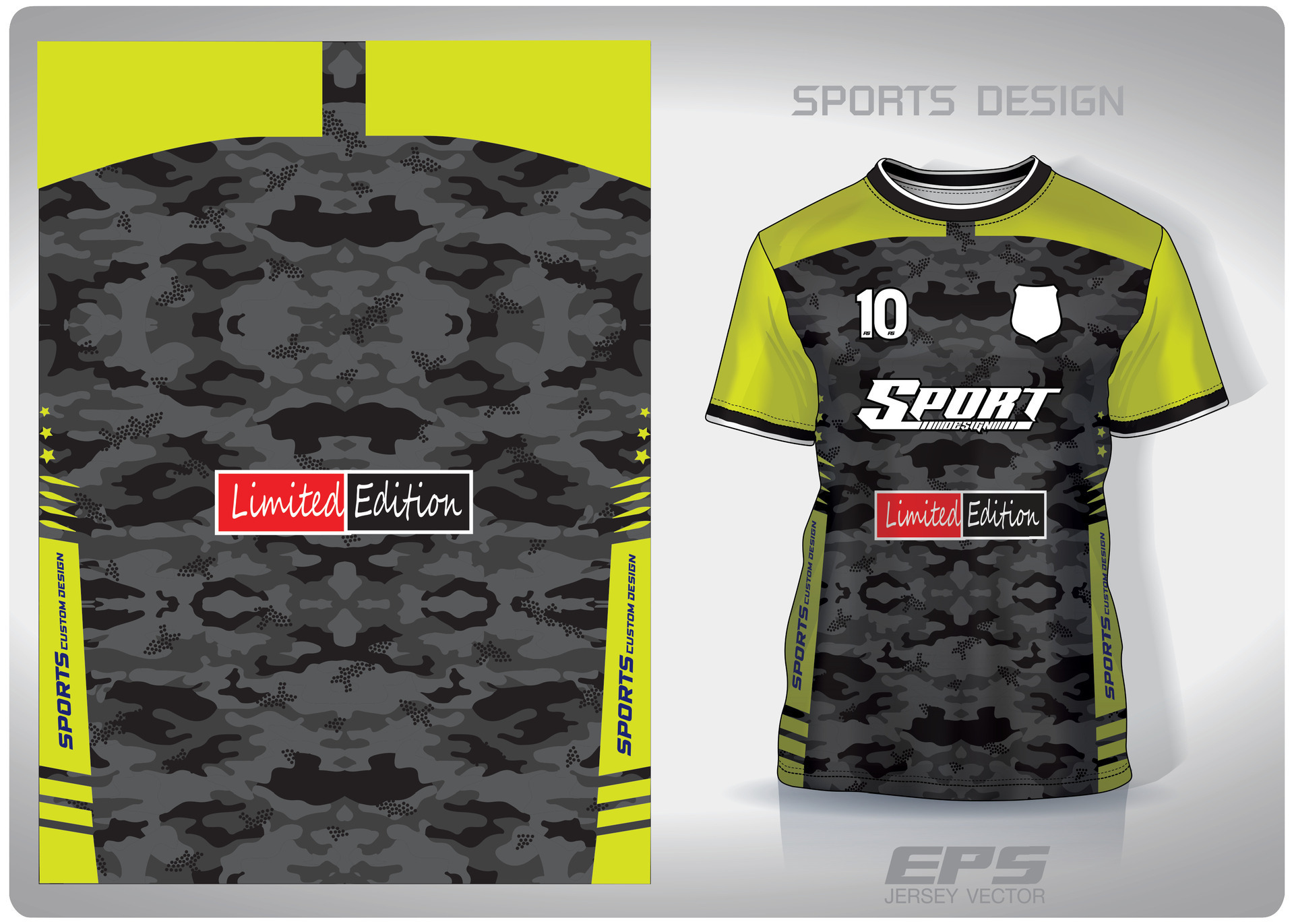 Vector sports shirt background image.Black gray camouflage with