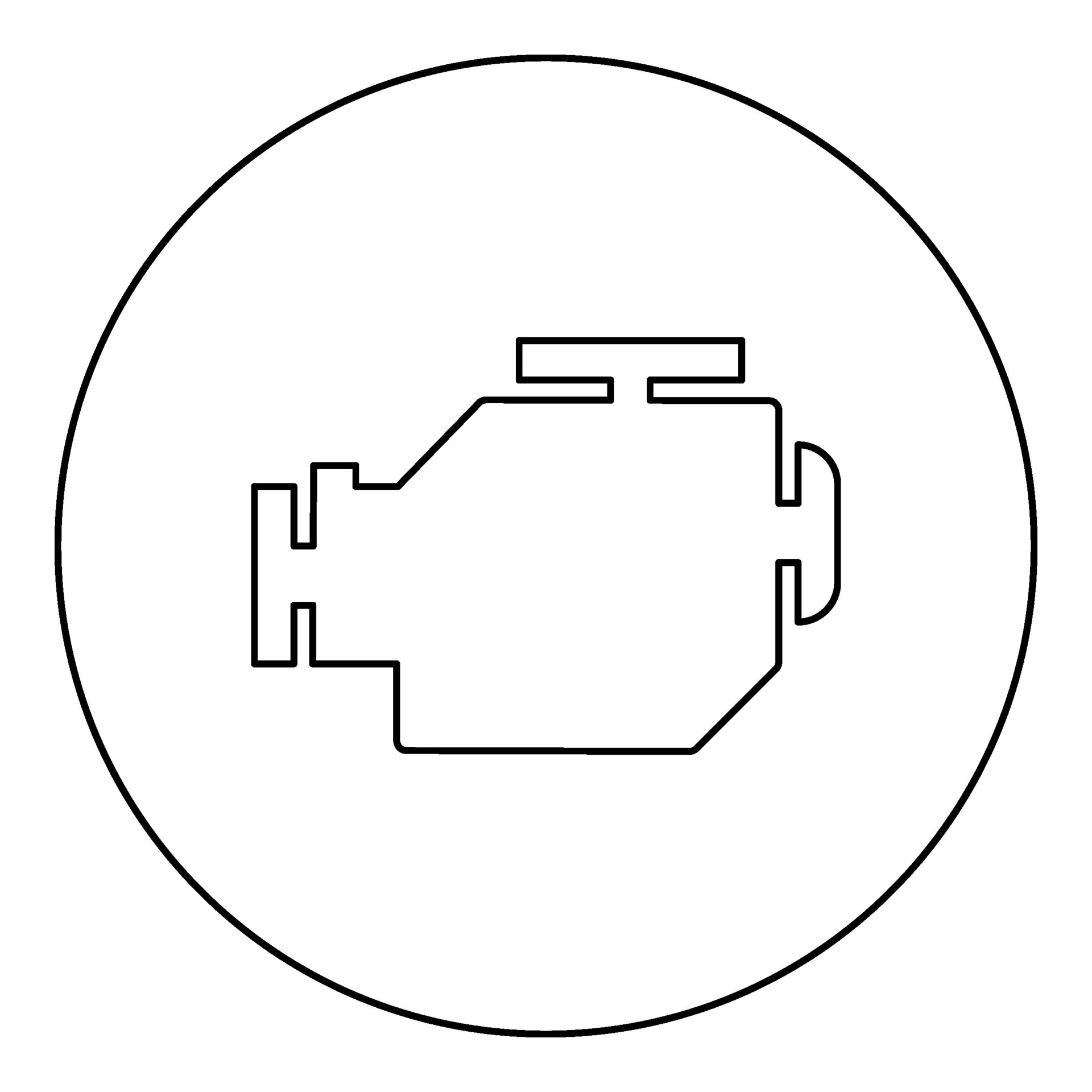 Symbol engine car icon in circle round black color vector illustration