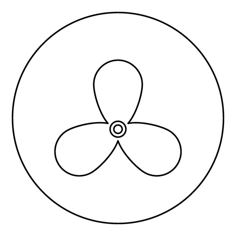 Fan car problem warning cooler icon in circle round black color vector illustration image outline contour line thin style