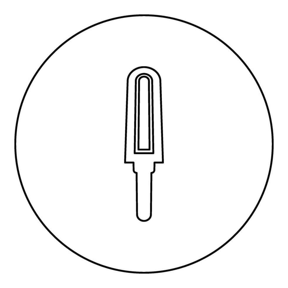 Hand metal detector held personal airport security concept scanner icon in circle round black color vector illustration image outline contour line thin style