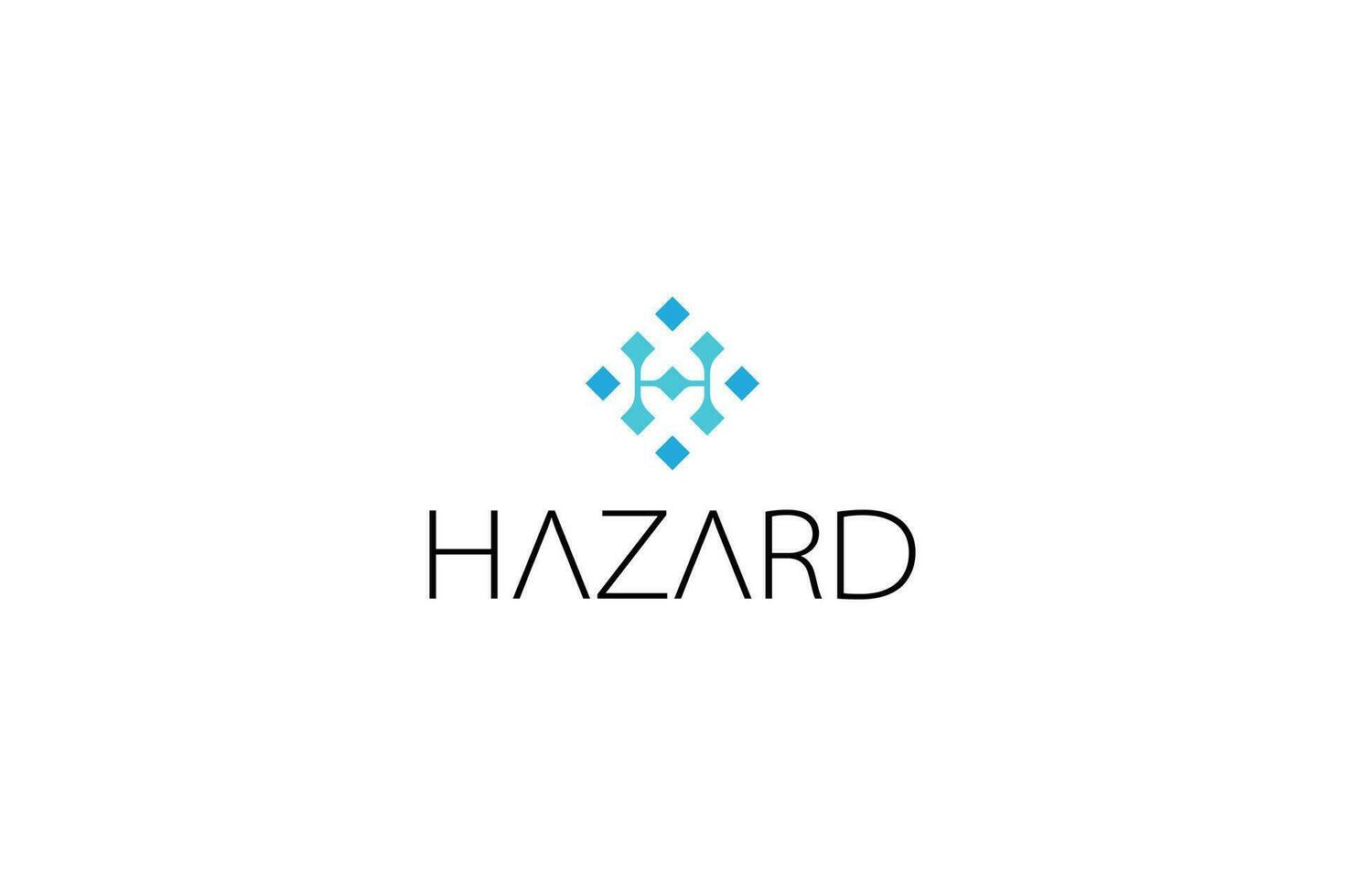 Letter H technological blue dotted simple logo vector