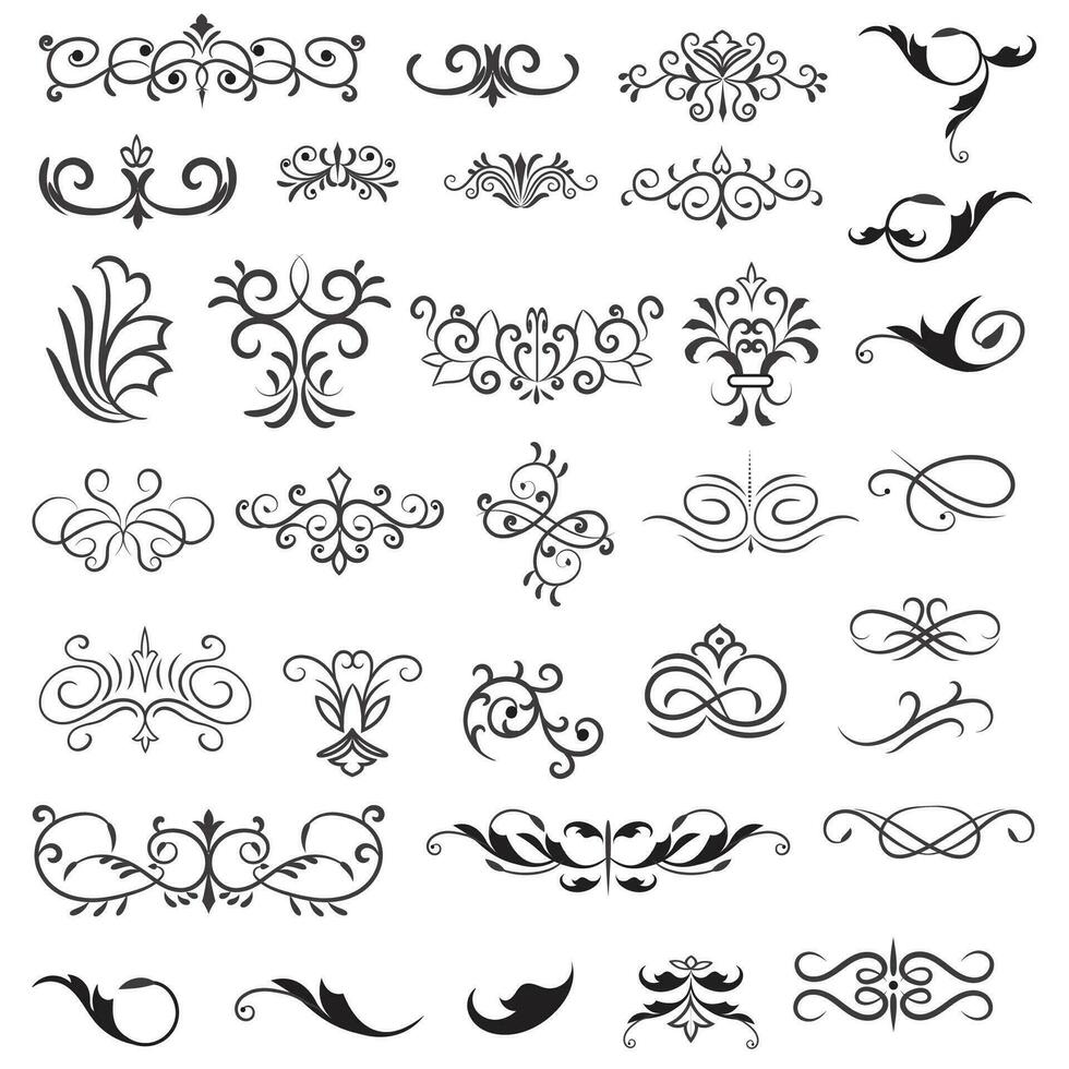 Vector illustration graphic elements for design, Swirl elements decorative illustration