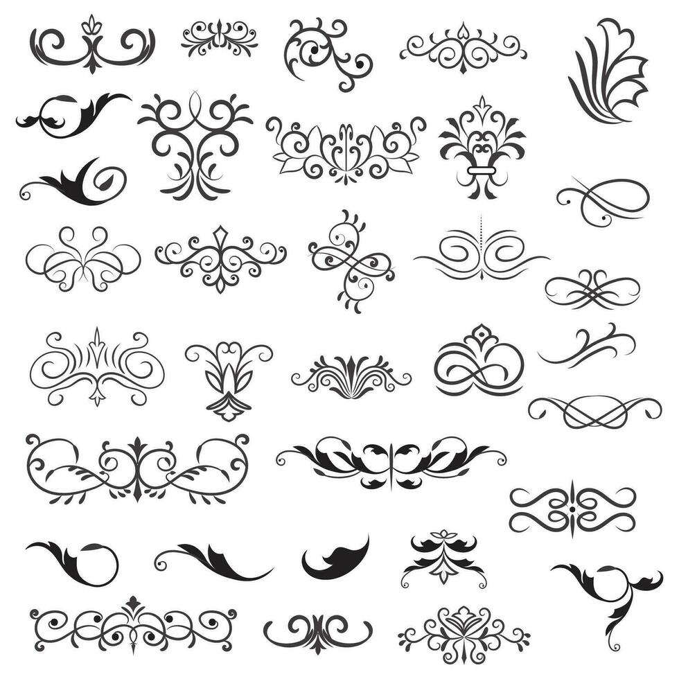 Vector illustration graphic elements for design, Swirl elements decorative illustration