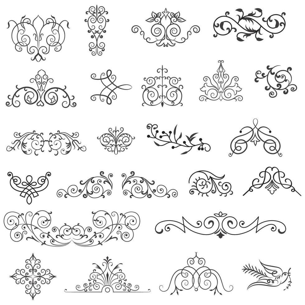 Vector illustration graphic elements for design, Swirl elements decorative illustration