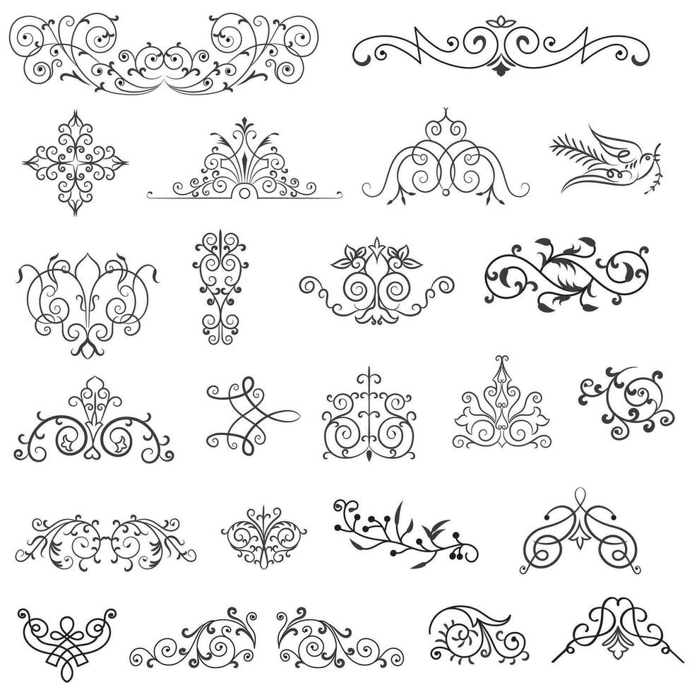 Vector illustration graphic elements for design, Swirl elements decorative illustration