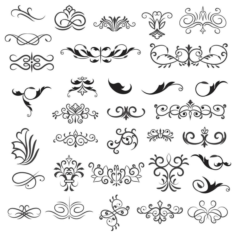 Vector illustration graphic elements for design, Swirl elements decorative illustration