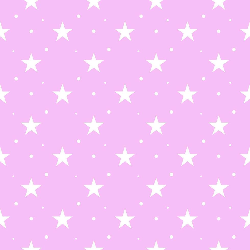 White stars and pink background. vector