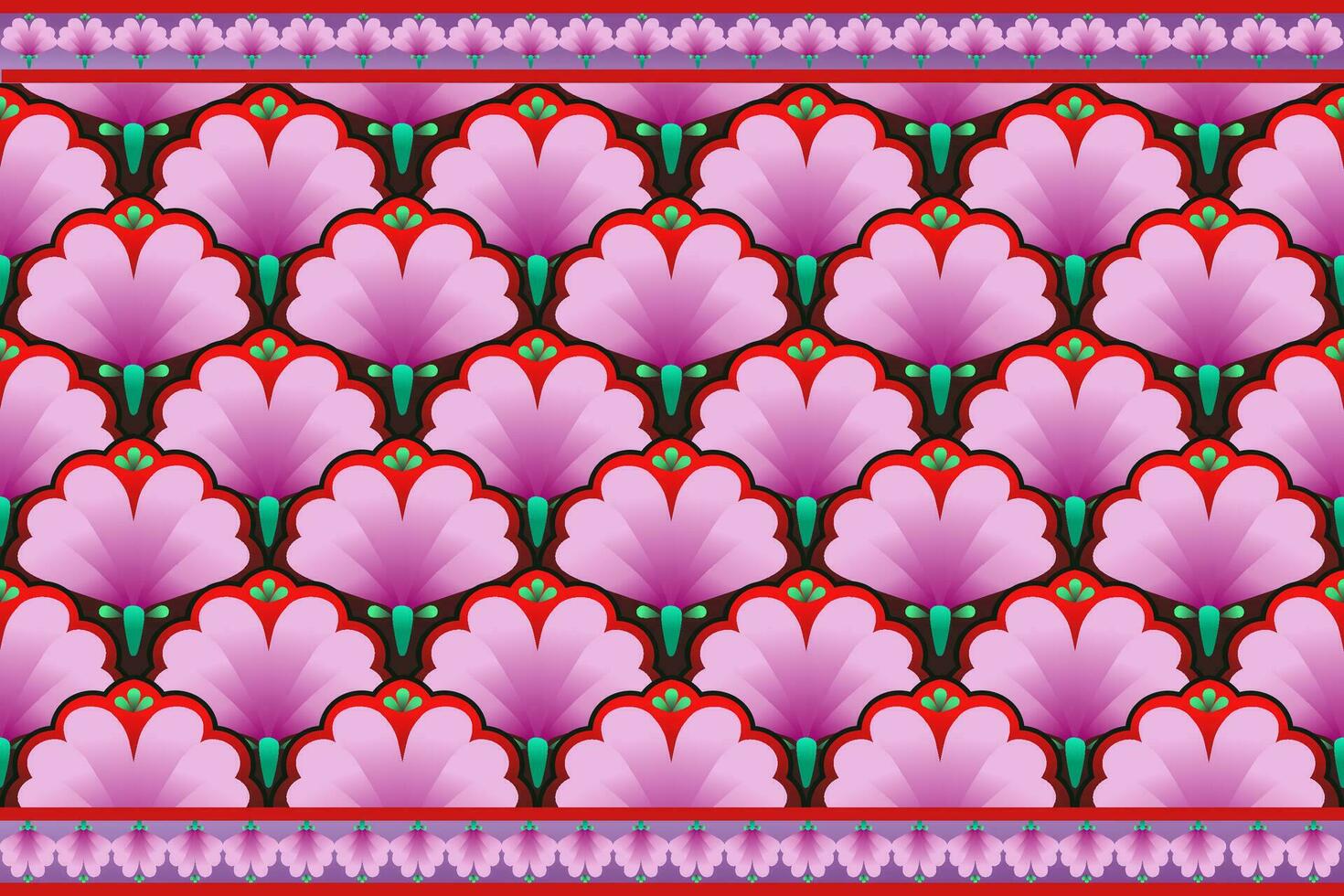 Pink and flower fabric pattern. vector