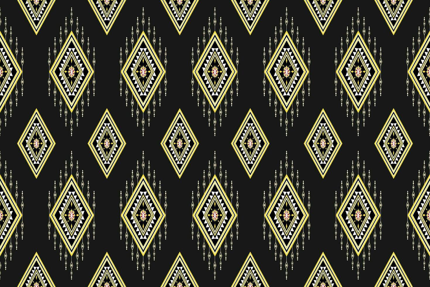 Ethnic black and gold pattern vector