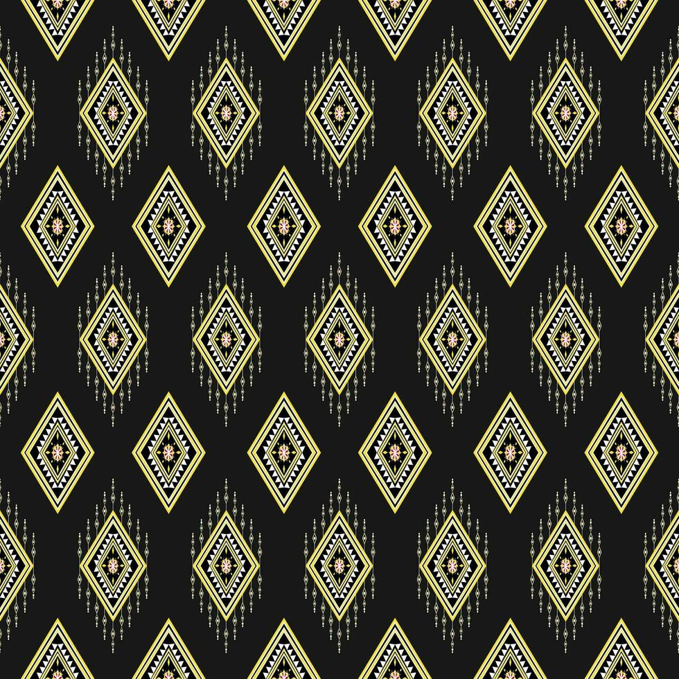 Ethnic black and gold pattern vector