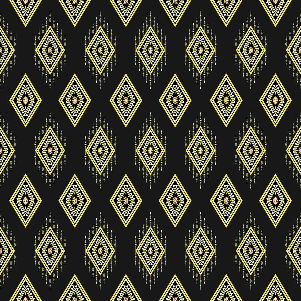 Ethnic black and gold pattern vector