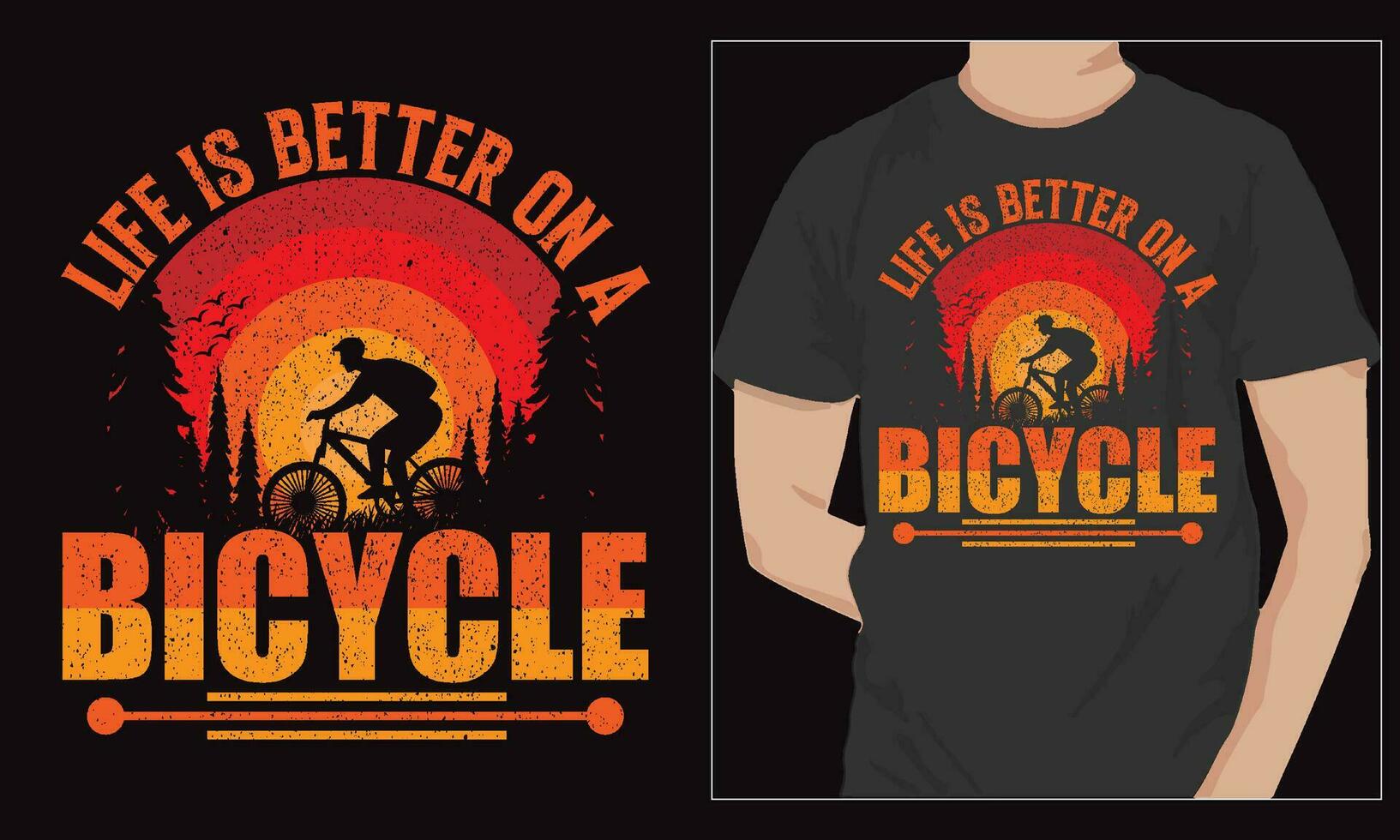 vida es mejor en un bicicleta bicicleta vector t camisa diseño