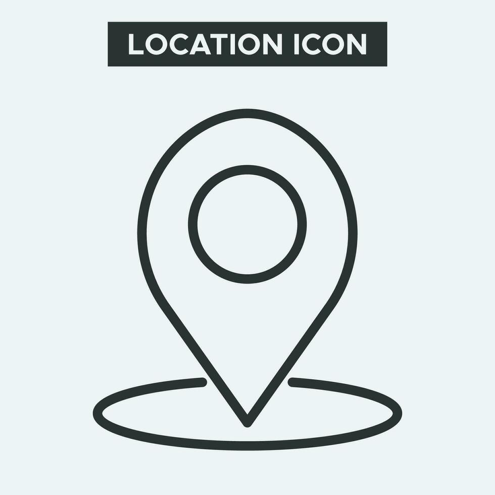 Location or Map pointer icon on white background. Outline location icon