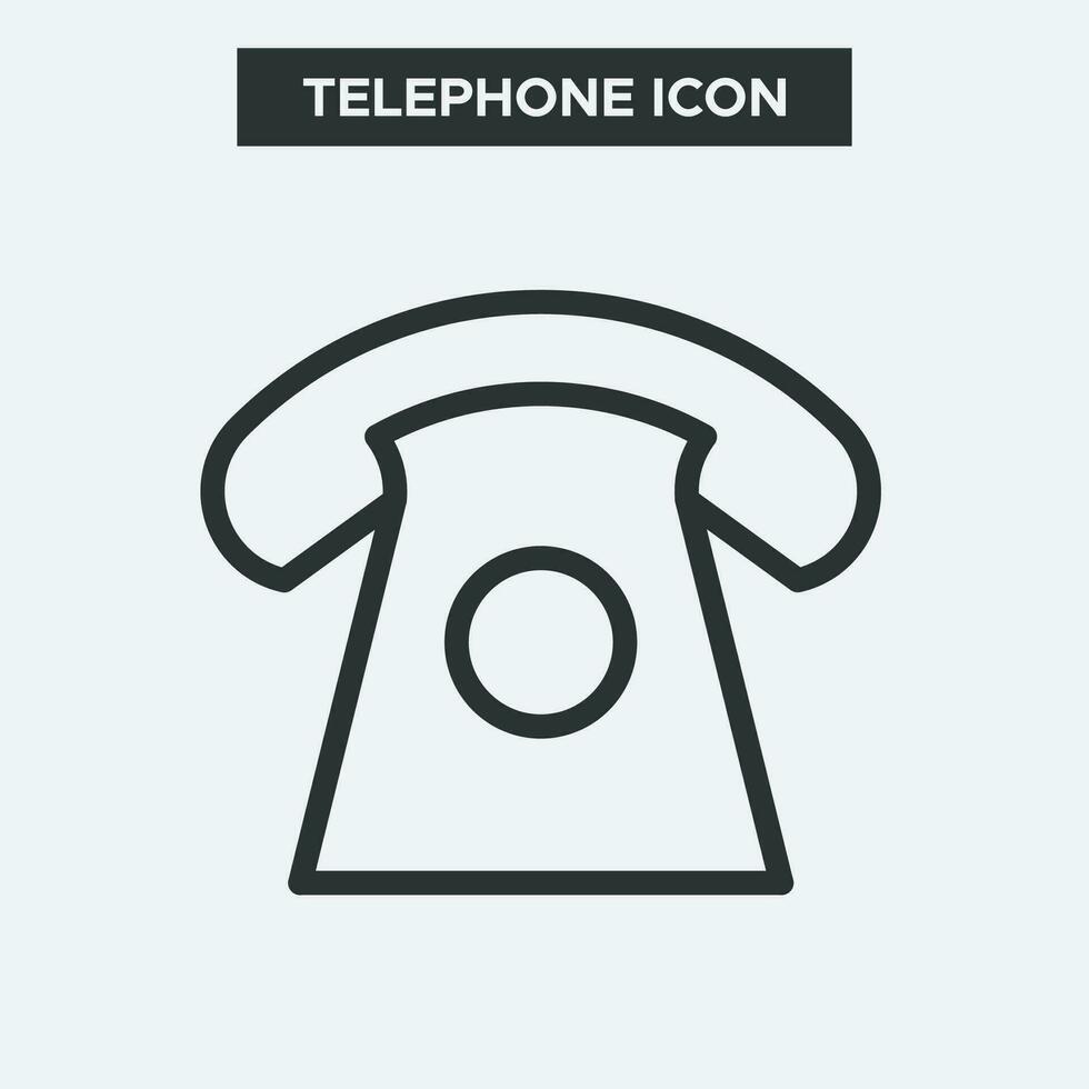 Telephone Icon on white background. Outline Icon of telephone. Minimal and premium telephone icon. vector
