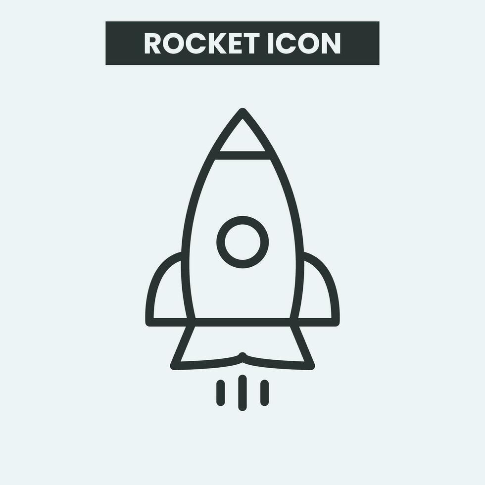 Rocket icon on white background. Outline rocket icon. Minimal and premium rocket icon. EPS 10 Vector. vector