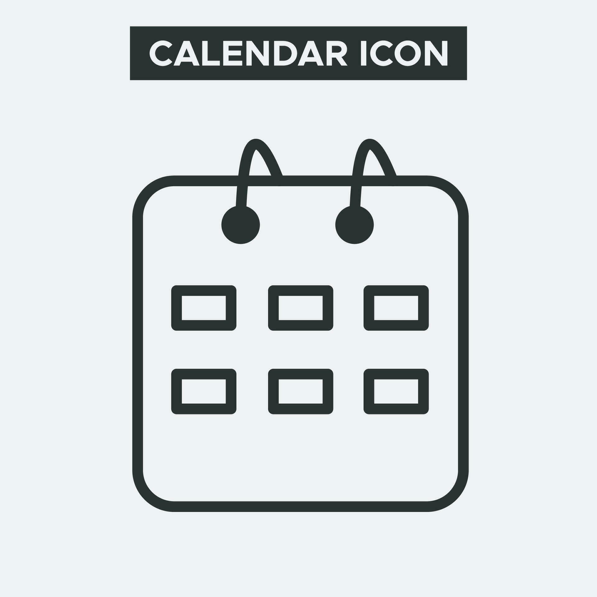 Calendar icon on white background. Outline calendar icon. Minimal and 