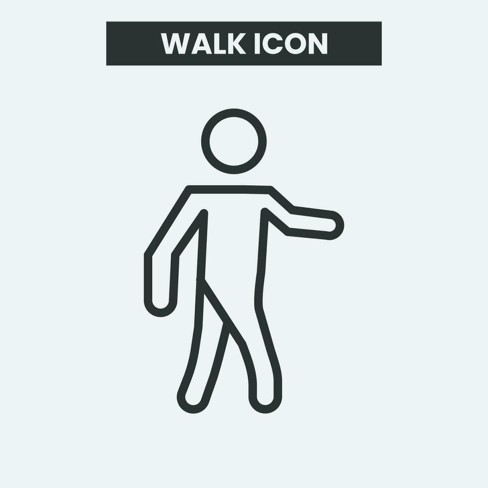 Walk icon on white background. Outline walk icon. Minimal and premium walk icon. EPS 10 Vector. vector