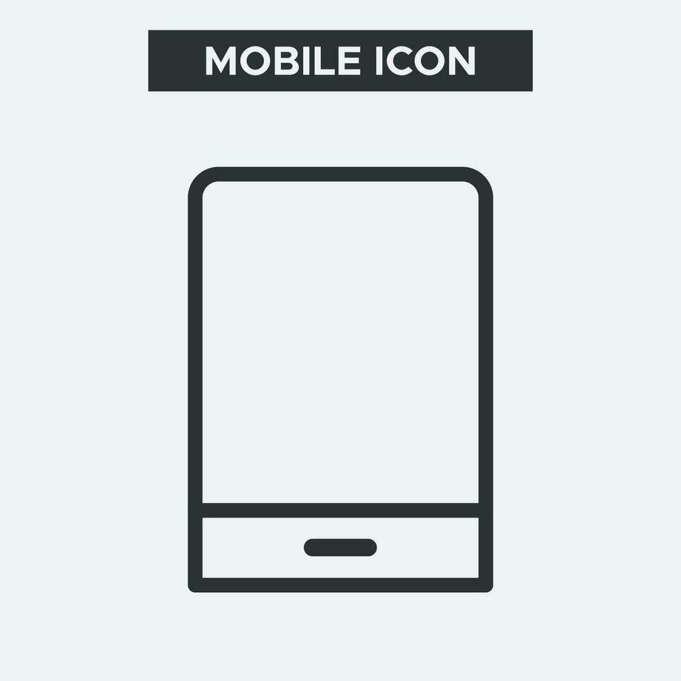 Mobile phone with screen icon on white background. Outline Icon of mobile phone. Minimal and premium mobile phone Icon. EPS 10 Vector. vector