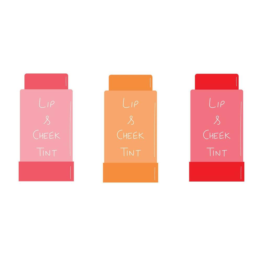 Lip And Cheek Tint Sticks Set Free Vector