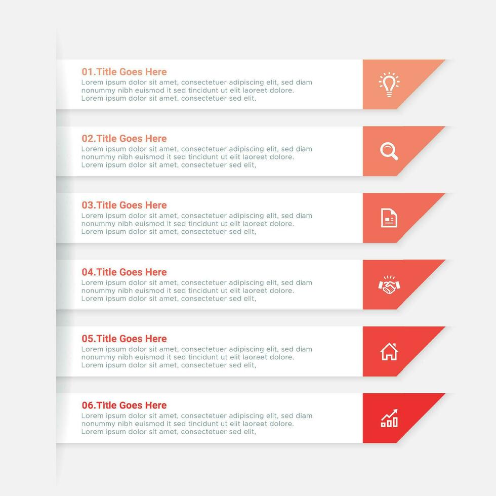 Simple and Clean Presentation Business Infographic Design Template with 6 Bar of Options vector