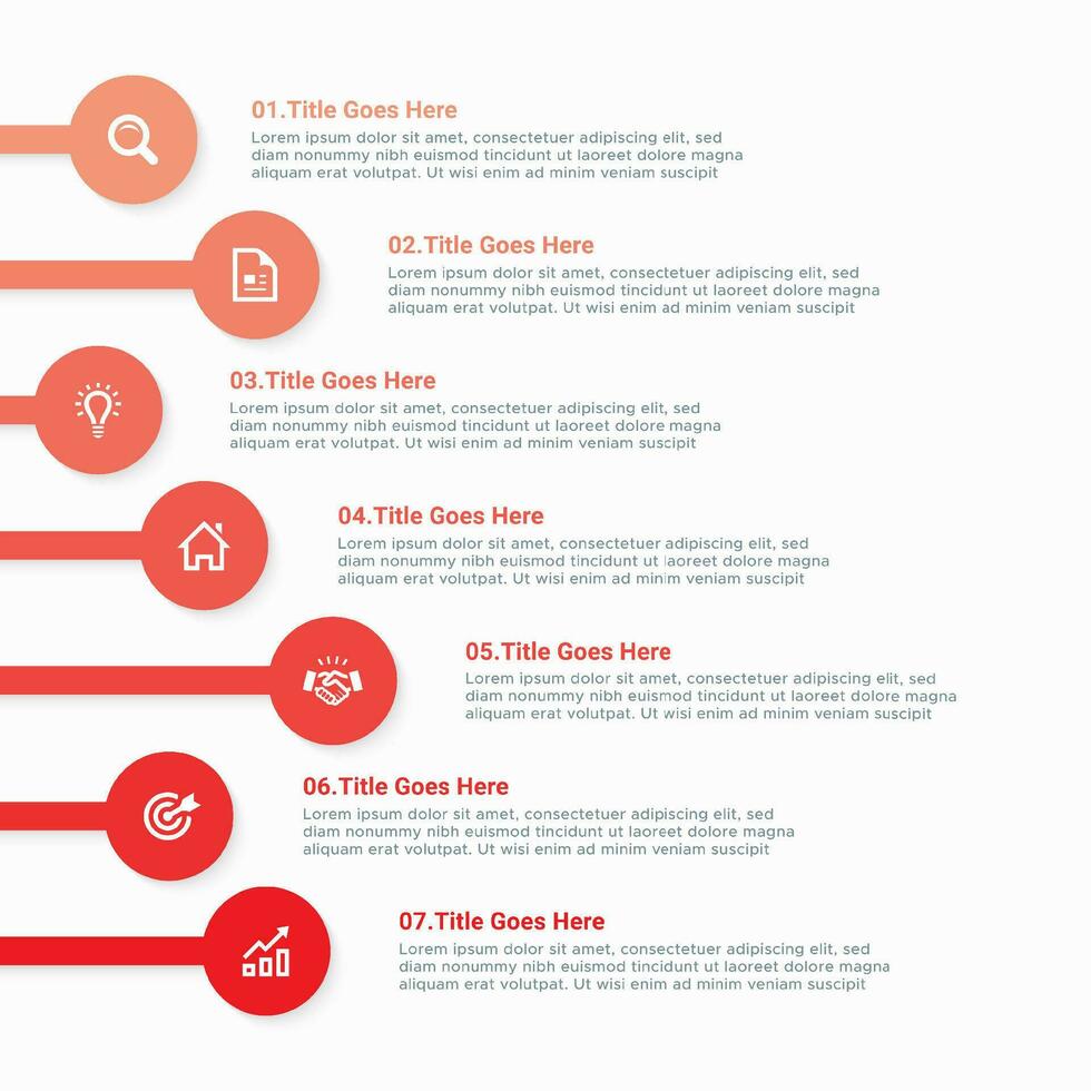 Simple and Clean Presentation Circular Business Infographic Design Template with 7 Bar of Options vector