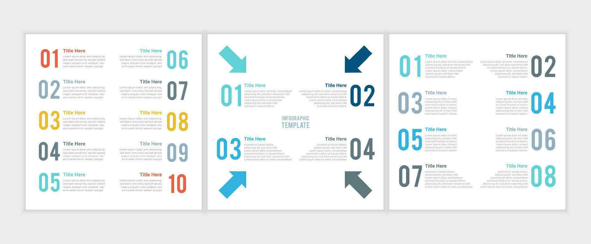 A Set of Simple and Clean Presentation Business Infographic Design Template with Different Options vector
