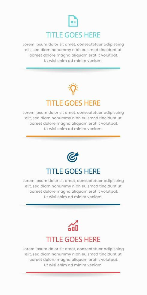Simple and Clean Presentation Business Infographic Design Template with 4 Bar of Options vector
