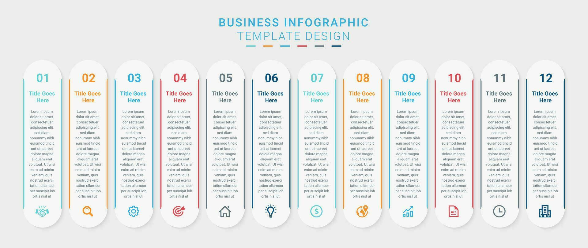 sencillo y limpiar presentación moderno negocio infografía diseño modelo con 12 bar de opciones vector