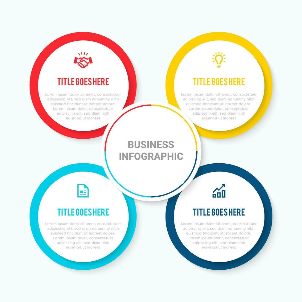 Simple and Clean Presentation Circular Business Infographic Design Template with 4 Bar of Options vector